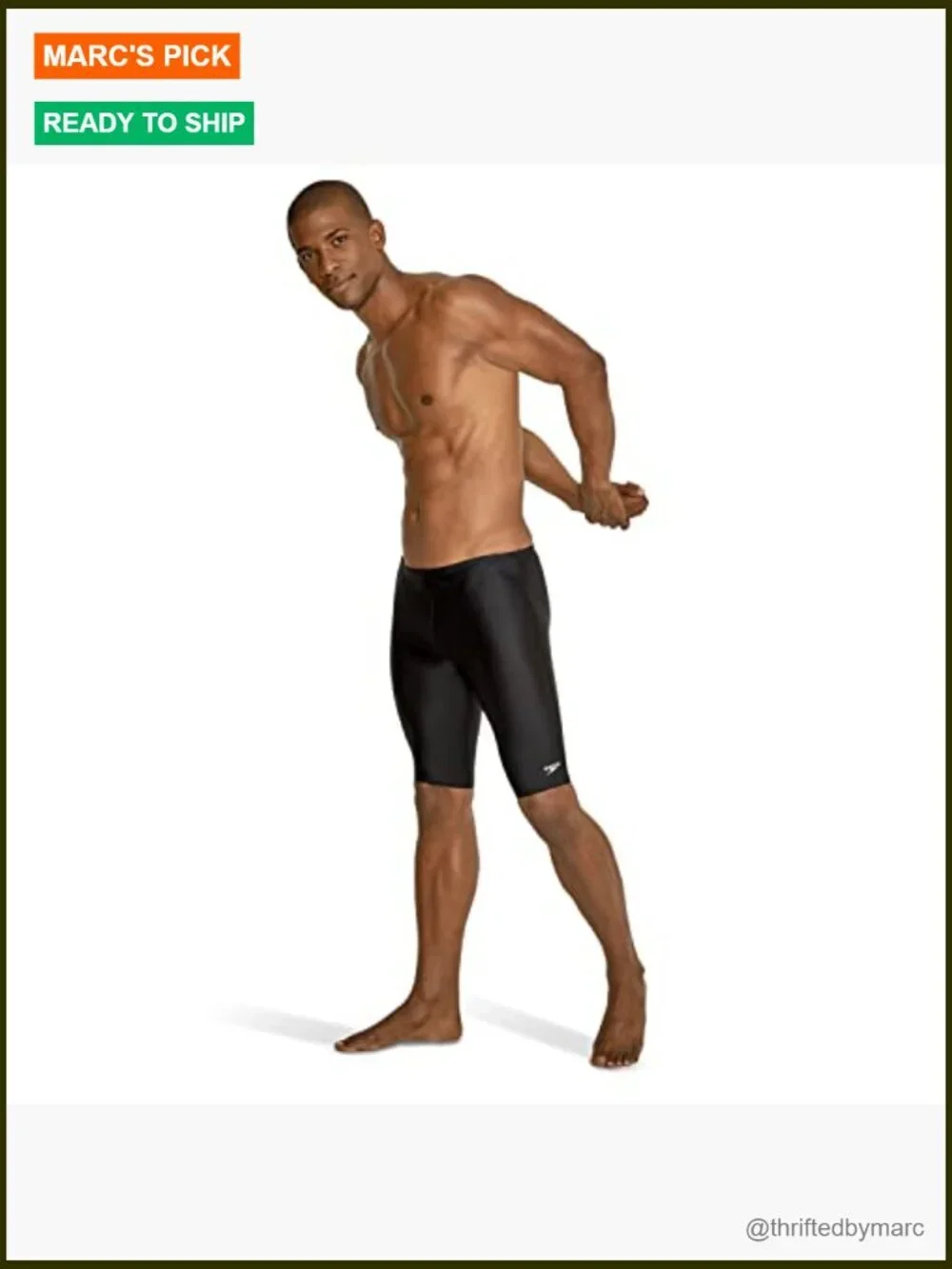 Men's ProLT Solid Jammer Swim Bottom - Mid Rise, Pull On, High Compression